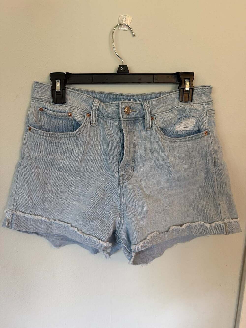 Wild Fable High Rise Button Fly Light Wash Distressed Denim Cut-Off Shorts